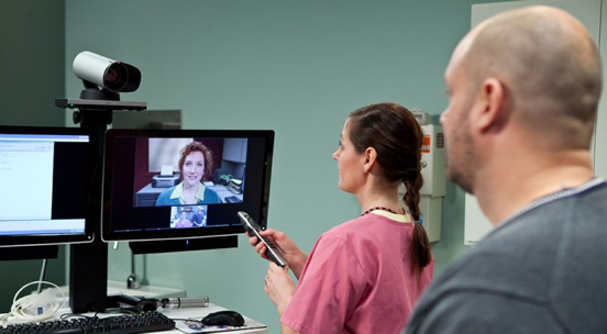 Photo of VA Telehealth services operated by a clinician
