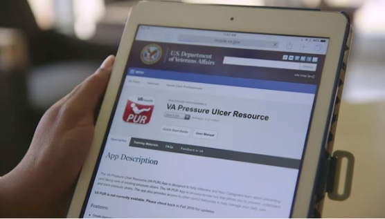 VA PUR App page displayed on a tablet