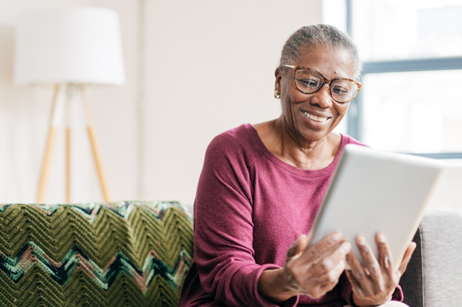 Woman on tablet