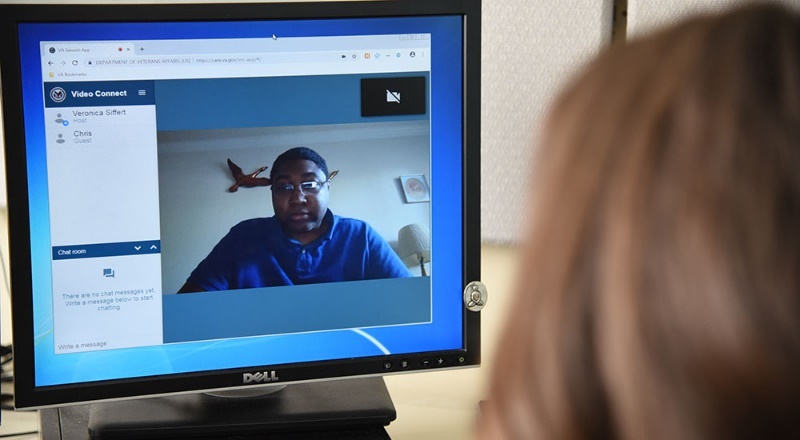 Veteran using VA Video Connect