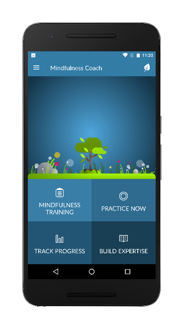 Mindfulness Coach app on a phone
