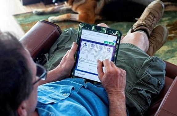 Veteran on a tablet